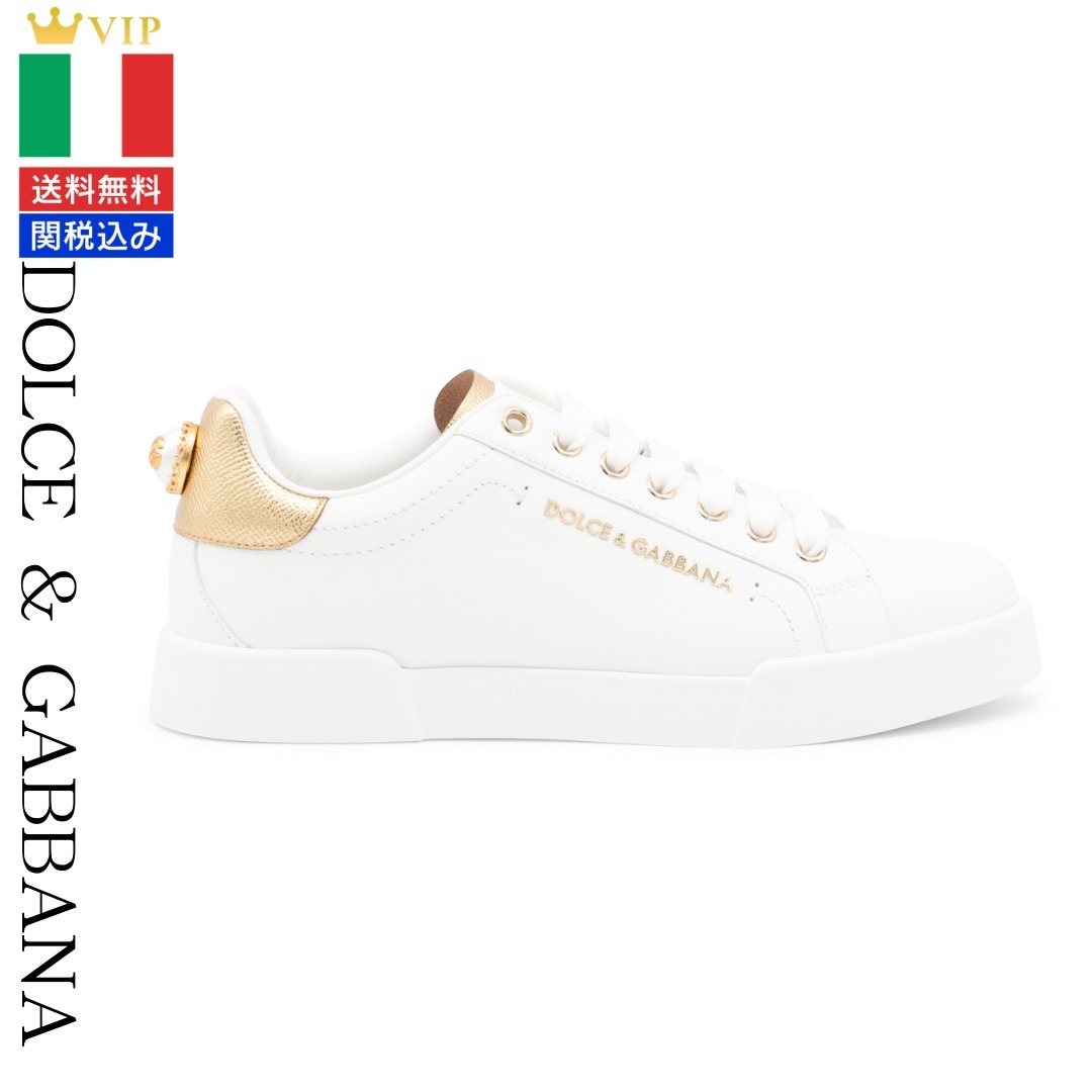 VIP【関税送料無料】希少 DOLCE & GABBANA LEATHER SNEAKERS