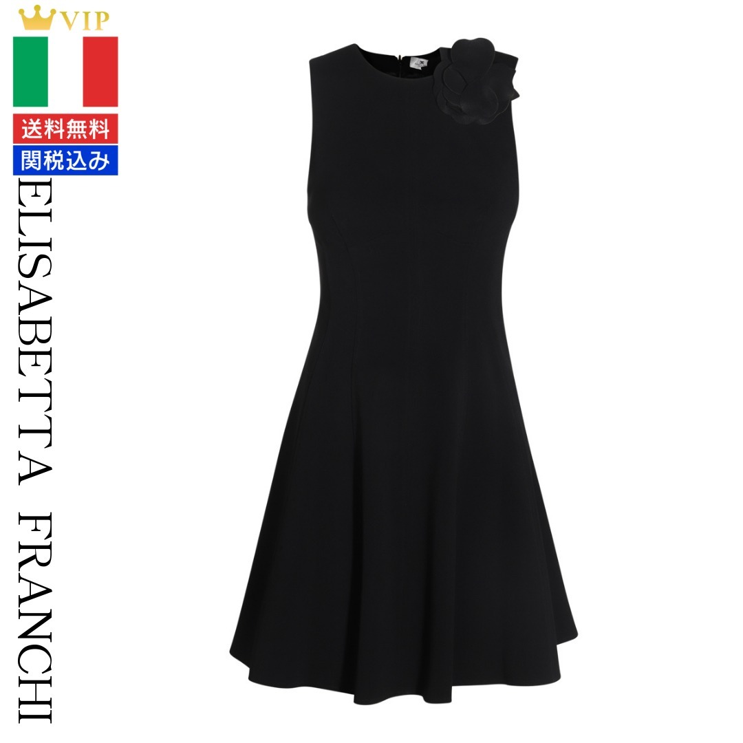 VIP【関税送料無料】希少 ELISABETTA FRANCHI BLACK MINI DRESS
