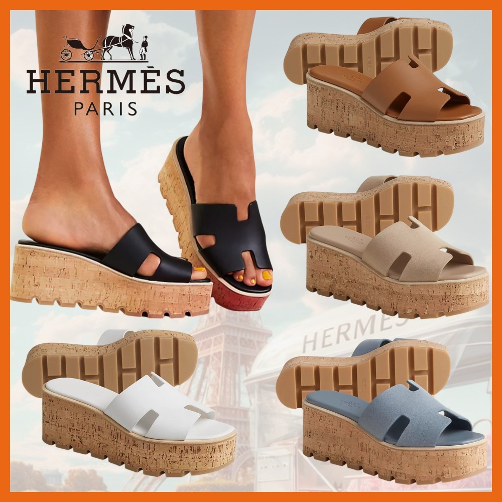 【歩くたび、品格が宿る。】HERMES 厚底 サンダル Eze30