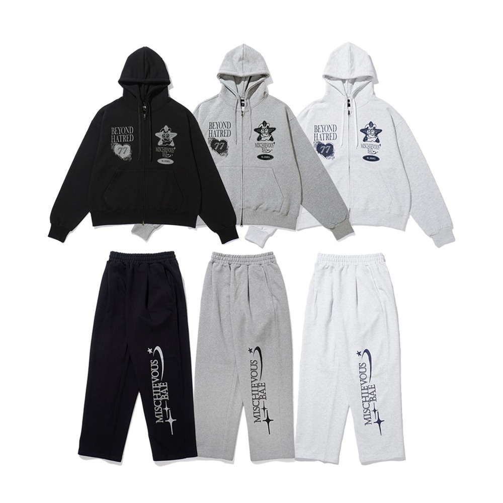 パーカー・フーディ MisCherbus Hooded Zip-Up Pants Training Set (3 color)