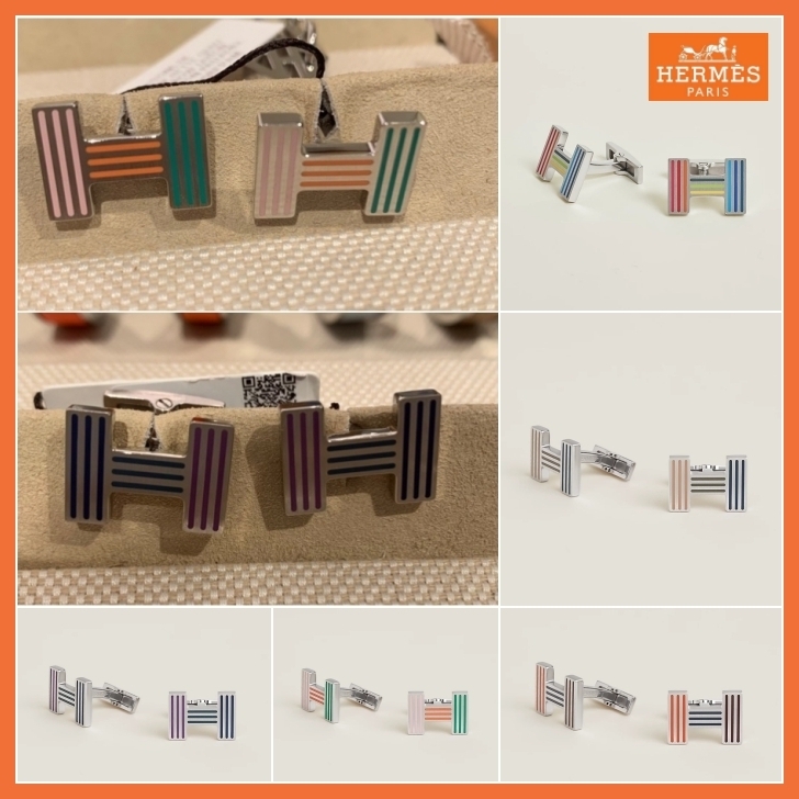 新作】HERMES クイズ レインボー カフリンクス