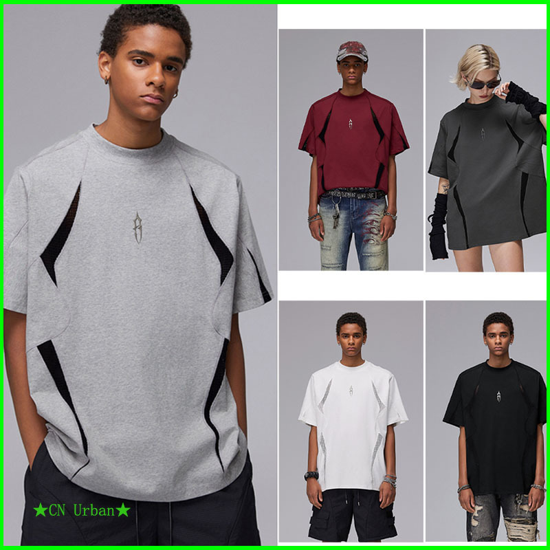 Roca Wear Tシャツメッシュ切替ゆったりシンプルロゴ入男女兼用