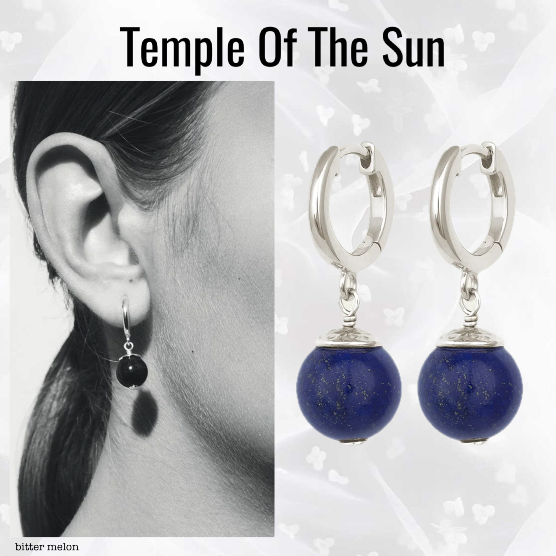 TEMPLE OF THE SUN ★ Orb シルバー ドロップ フープ ピアス 18k