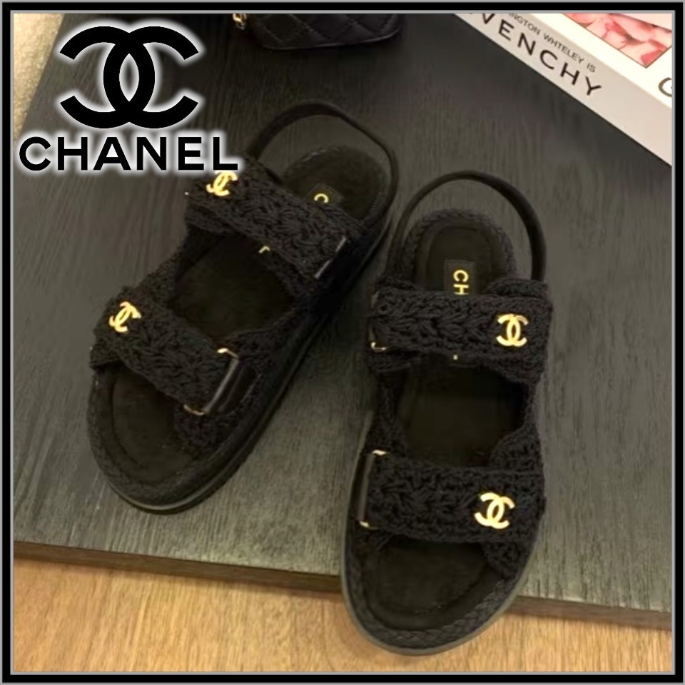 編み込みデザインが可愛い♪【CHANEL】サンダル