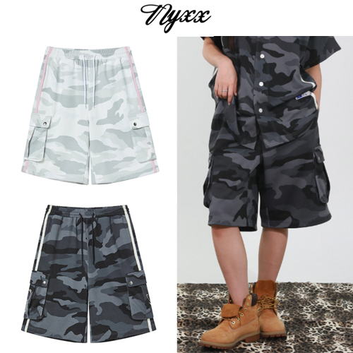 ★2025SS新作★NYXX★TOUGH BEAR CAMO HALF PANTS