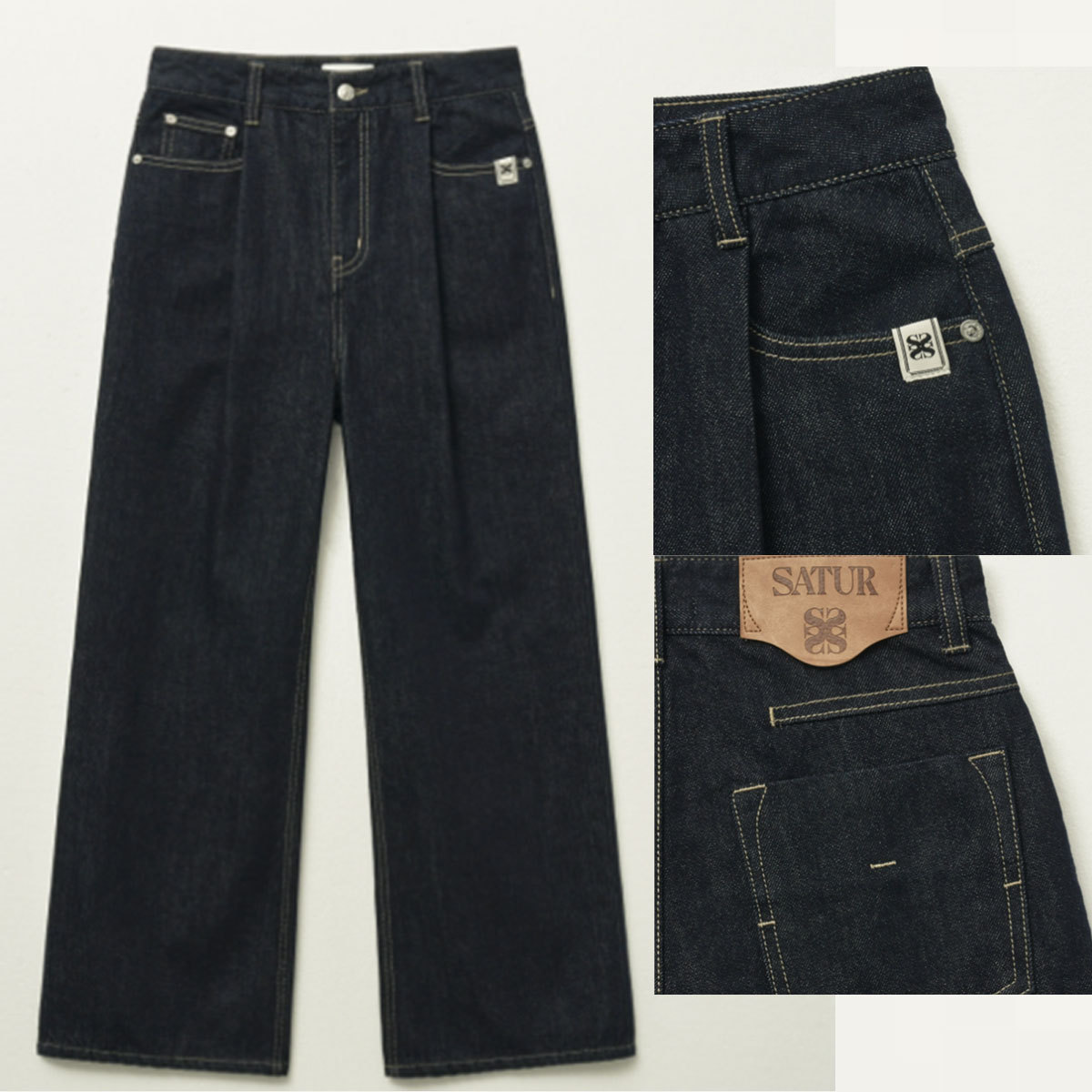 デニム・ジーパン SATUR Wide Flare Denim Pants 5FT1537