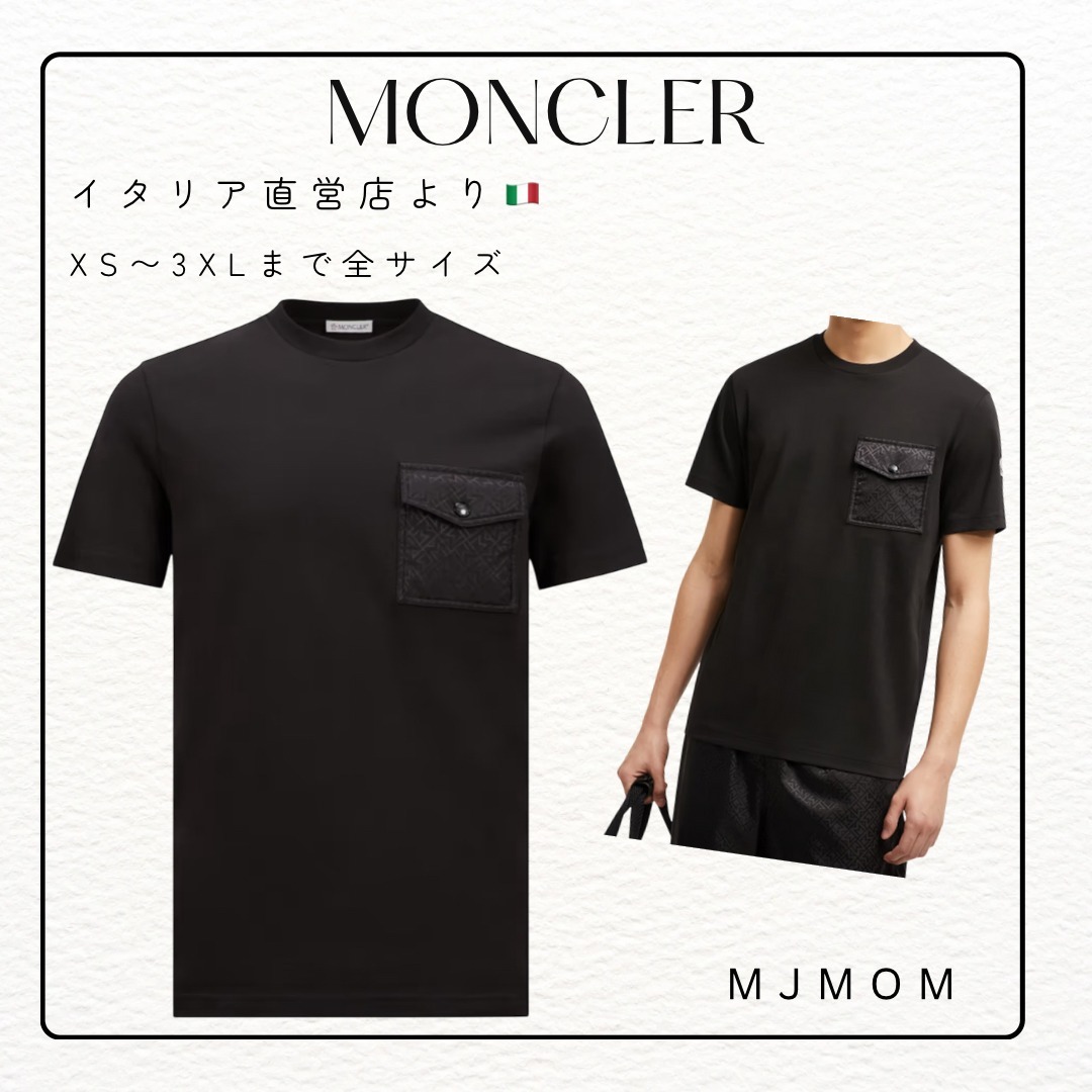 イタリア直営店より♪2025 新作【Moncler】メンズ ロゴ Tシャツ