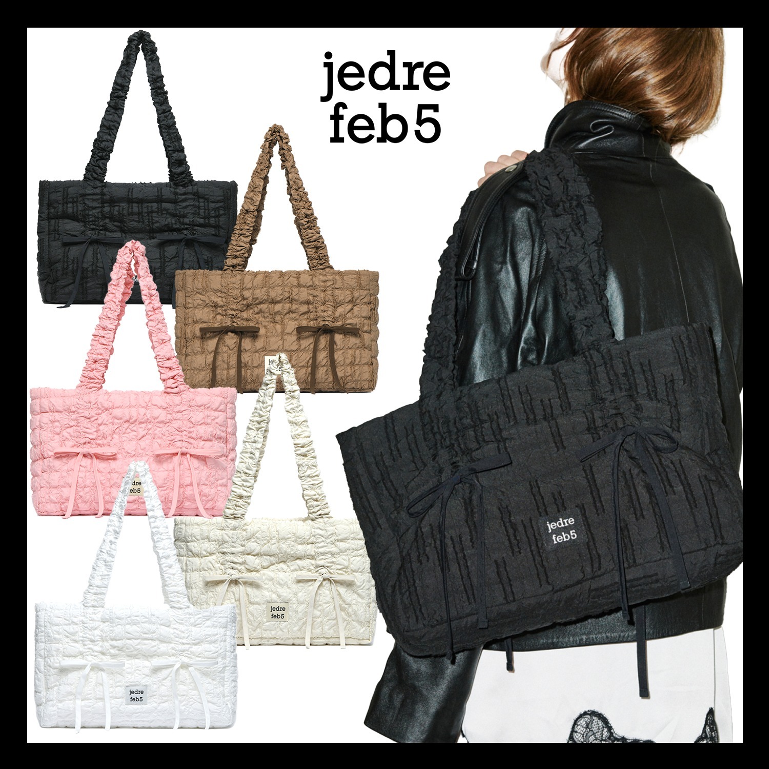 【JEDREFEB5】Puffer butterfly shoulder bag Large