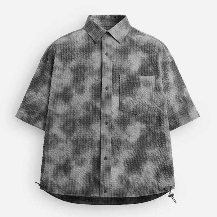 ★ZARA★アブストラクトプリント テクスチャー 半袖シャツ