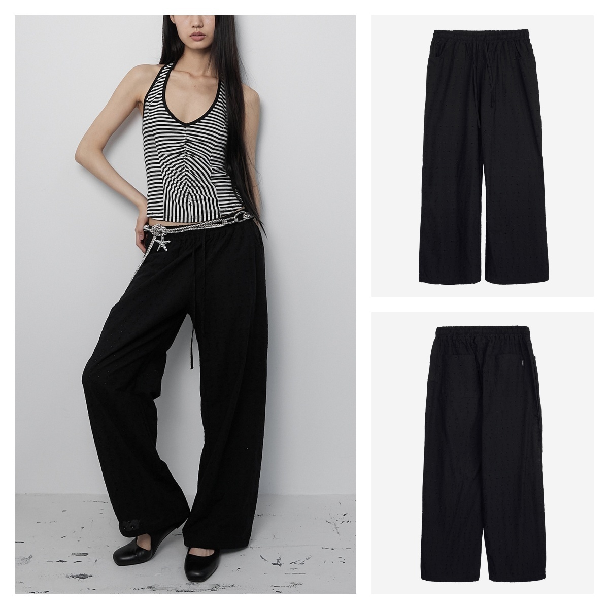 ★CERRIC★LACE COTTON PANTS★1855★Black★韓国★大人気★