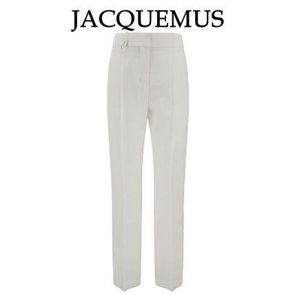 【JACQUEMUS】ジャックムス ストレート パンツ ホワイト ホワイト（白）系 S JACQUEMUS(ジャックムス) パンツ(レディース