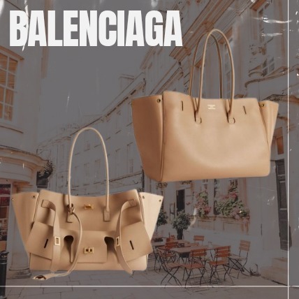 【BALENCIAGA】レザー トートバッグ ベージュ