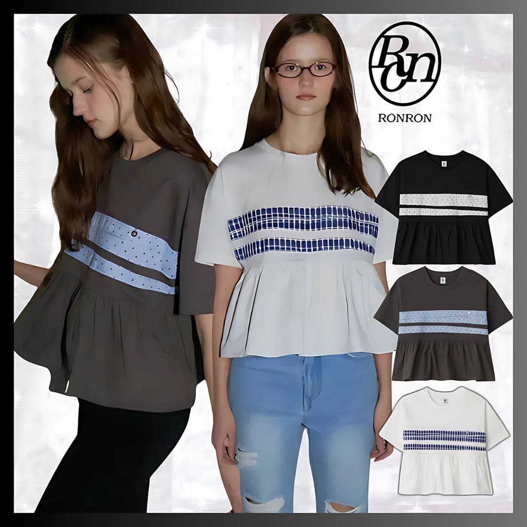 RONRON☆PATCHWORK RUFFLE SHORT SLEEVE T SHIRT