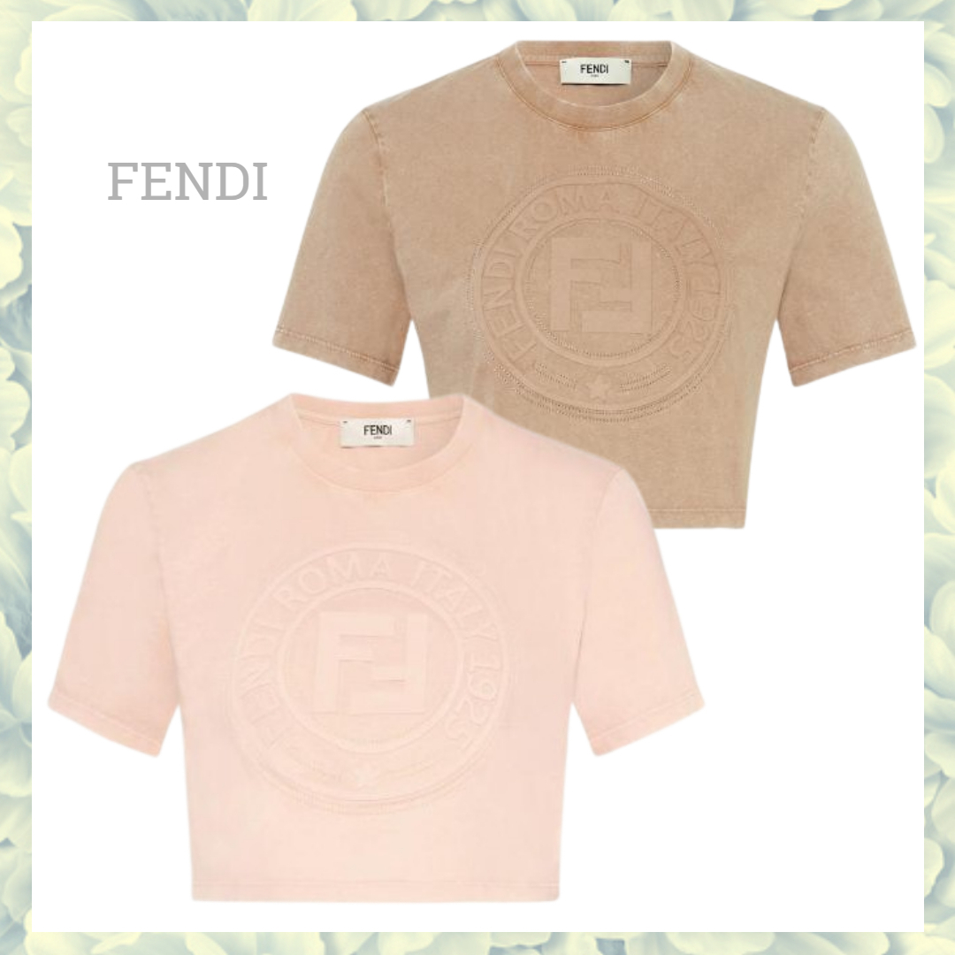 ☆FENDI☆ Fendi1925エンボスロゴ・クロップドコットンTシャツ♪