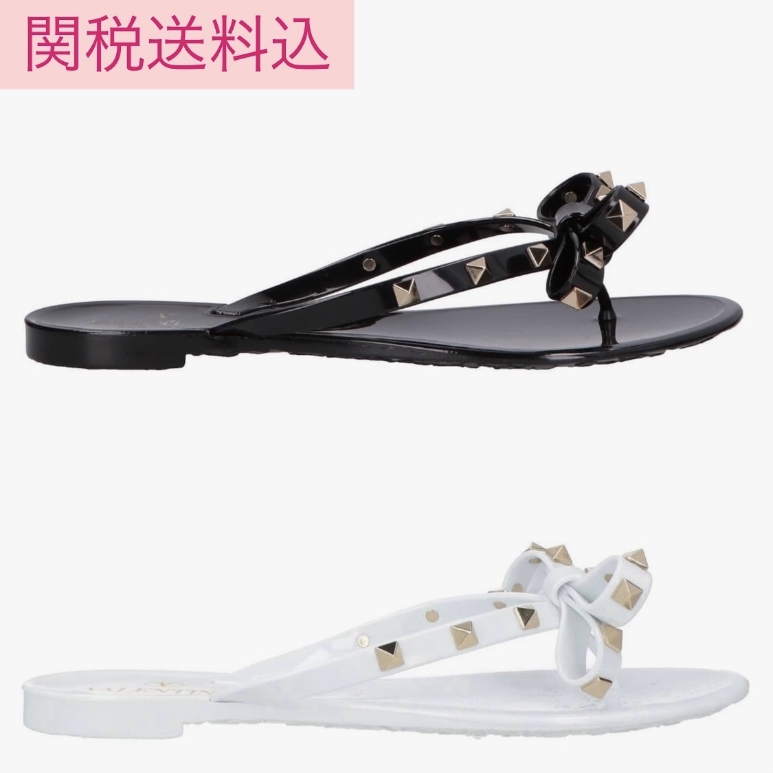 VALENTINO バレンティノ ロックスタッズ リボン サンダル