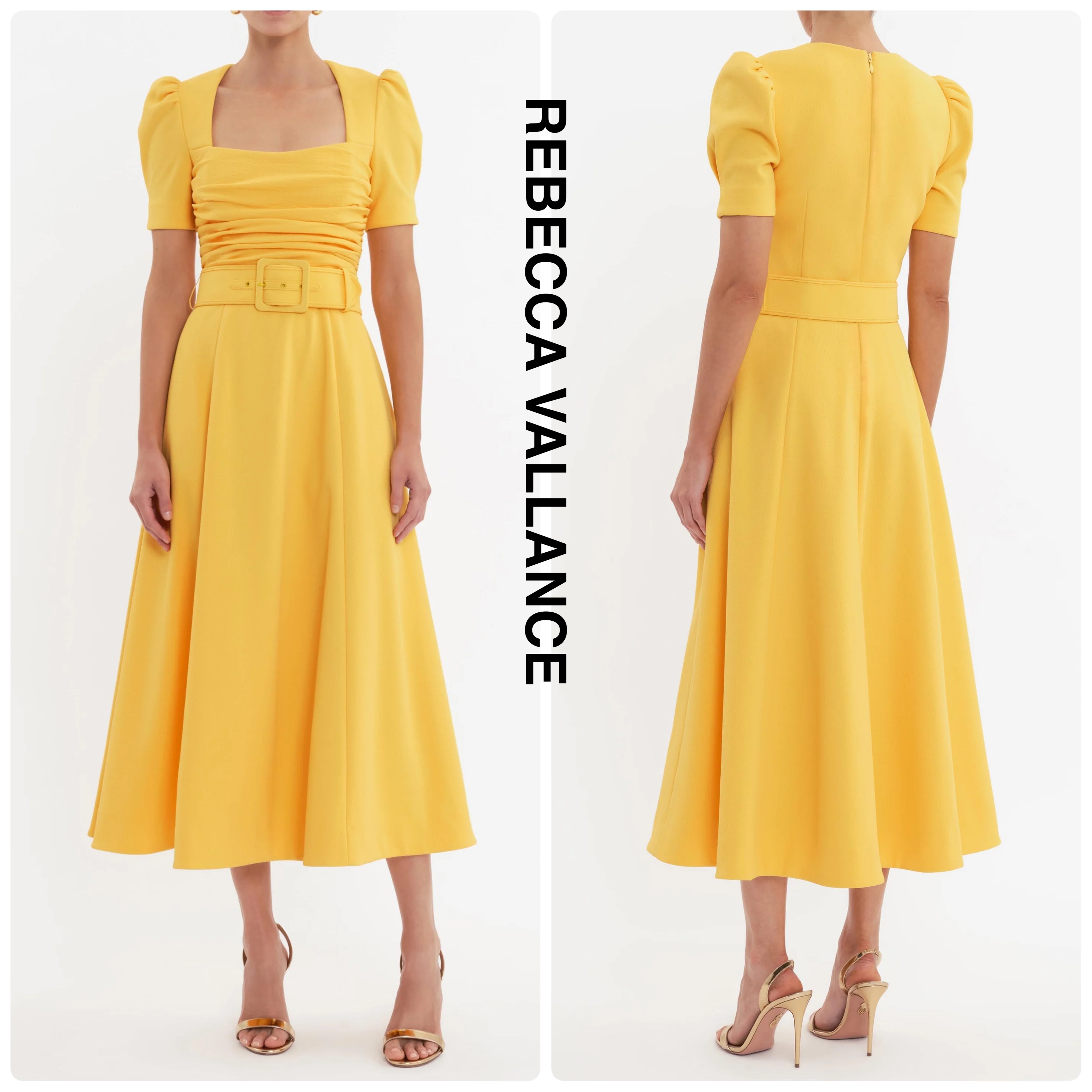 【REBECCA VALLANCE】LEONA SHORT SLEEVE MIDI DRESS★優美style