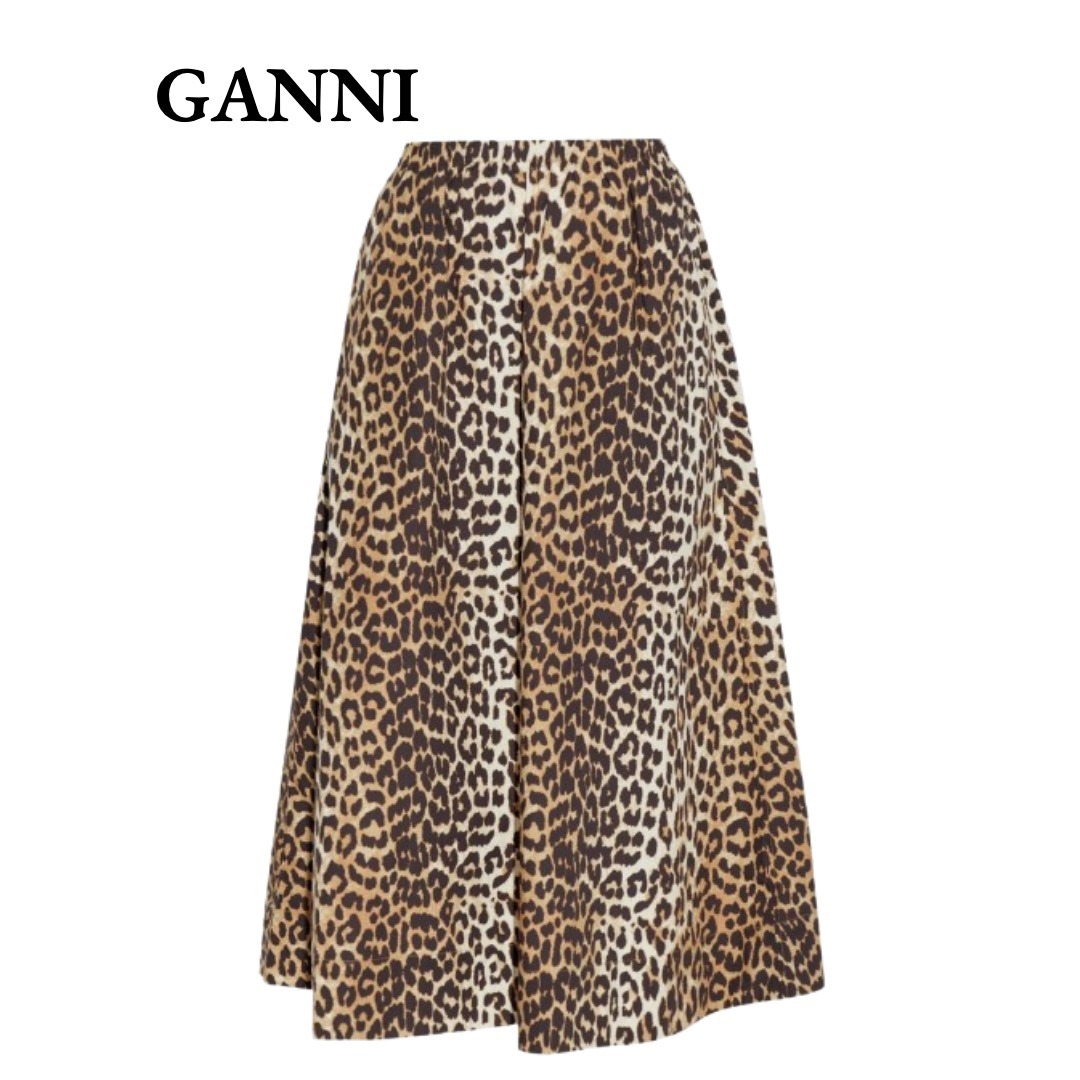 【VIP価格】GANNI ヒョウ柄 ミディスカート