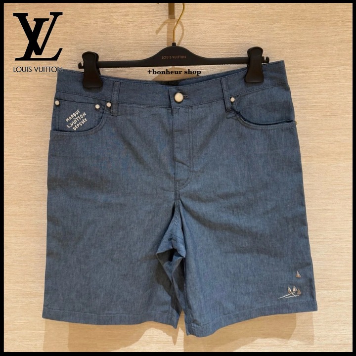 【帆船の刺繍がお洒落☆】Louis Vuittonシャンブレーショーツ