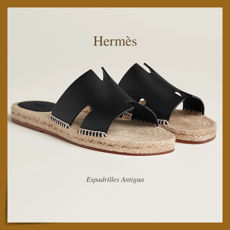 【HERMES】[H]カット ☆ Antigua エスパドリーユサンダル men's