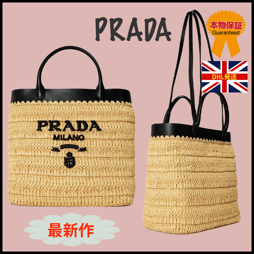 【PRADA】最新作★ Crochet and leather トートバッグ
