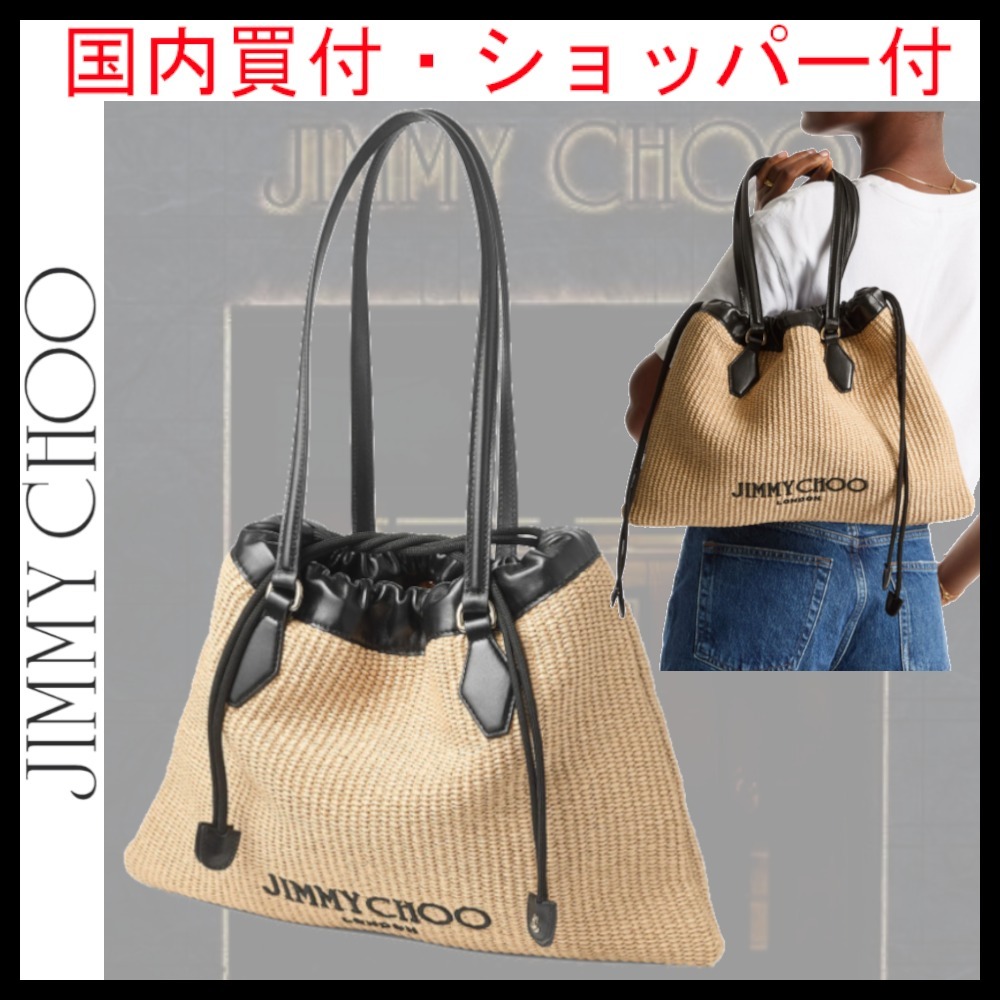 JIMMY CHOO ドローストリング トート M 【安心の国内買付/発送】 ドローストリング トート / M |ジミー チュウロゴ入り
