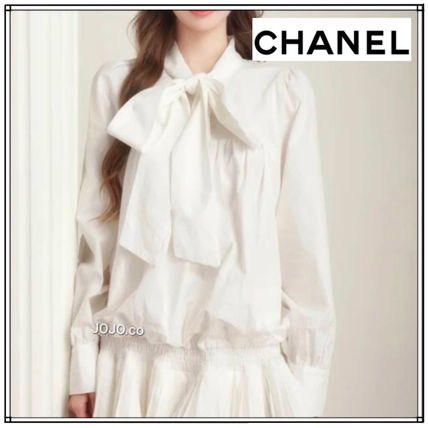 【大きなリボンがお洒落♪】CHANEL ホワイト ブルゾン ホワイト（白）系 M CHANEL(シャネル) ブルゾン(レディース