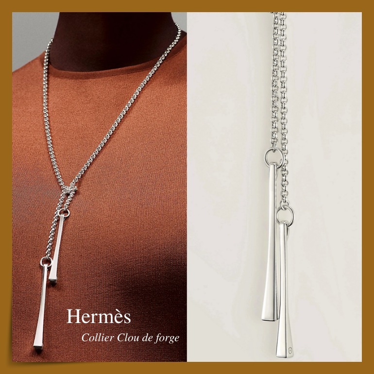 【HERMES】形が印象的/魅力☆Collier Clou de forge ネックレス