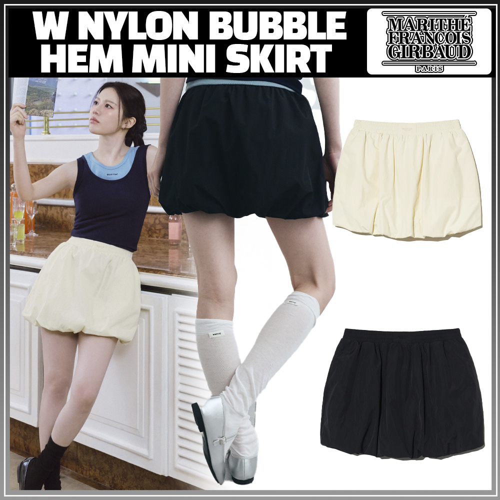 新作バルーンスカート【MARITHE】W NYLON BUBBLE HEM MINI SKIRT