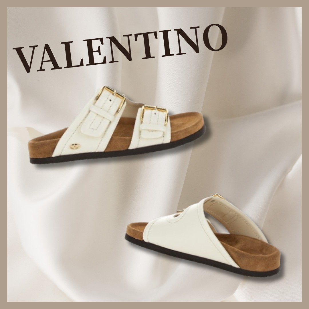 サンダル・ミュール VALENTINO 'Fussfriend' Slide with Buckles in Leather Woman