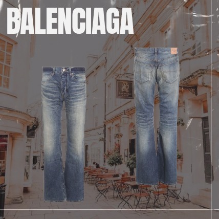 【BALENCIAGA】コットン デニムジーンズ ブルー
