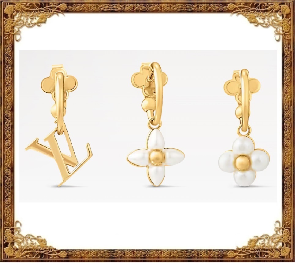 国内発送◆Louis Vuitton 3個セットピアス LVフローラグラム◆