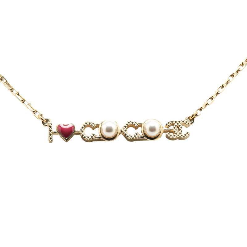シャネル ゴールドプレート I LOVE COCO ネックレス A17P