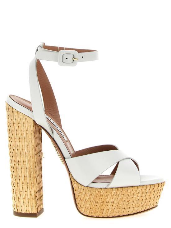 サンダル・ミュール AQUAZZURA Women Sandals SSKHIGB0CWKFFF WHITE