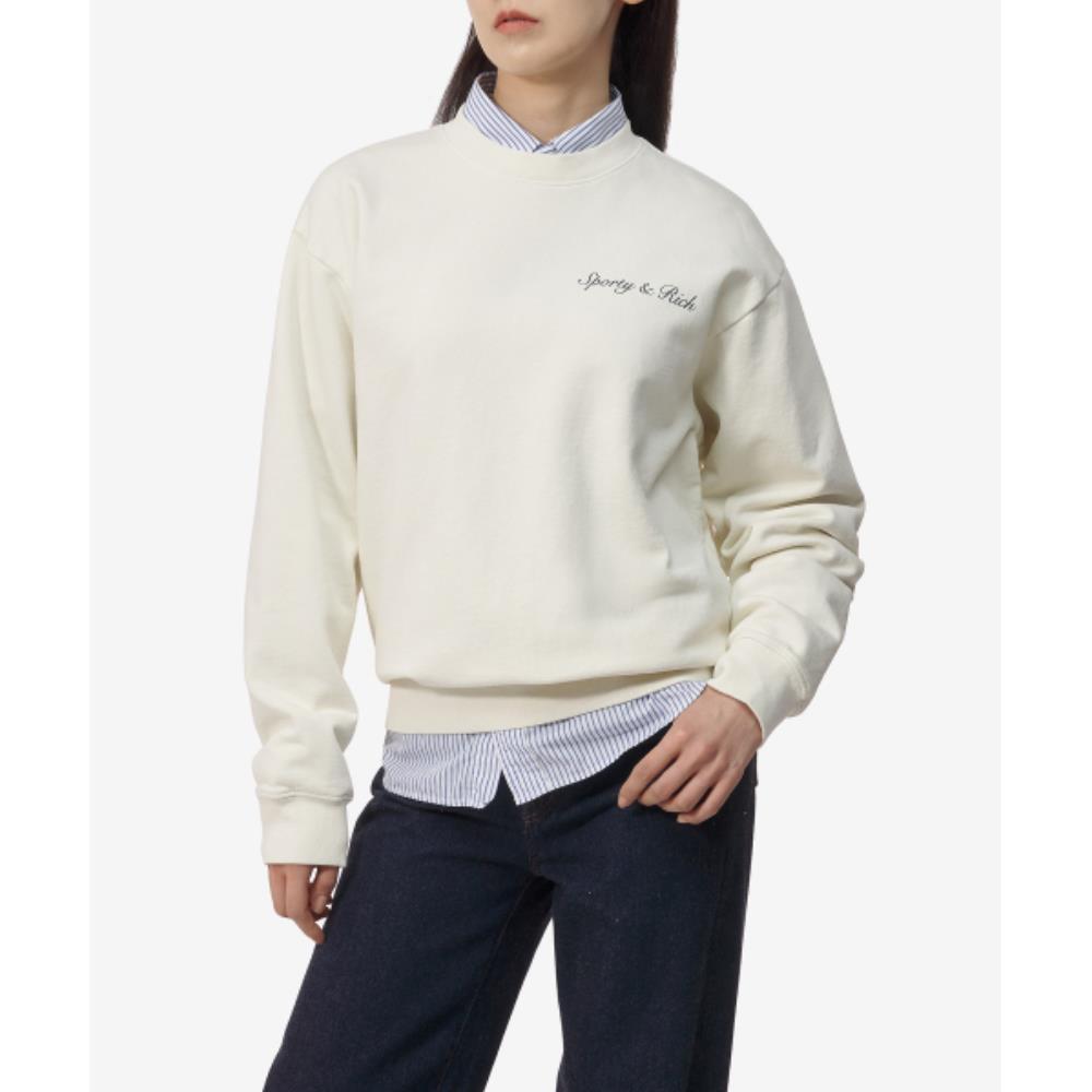 スウェット・トレーナー Sporty & Rich Syracuse Crewneck Man to Man Off White CRAW233