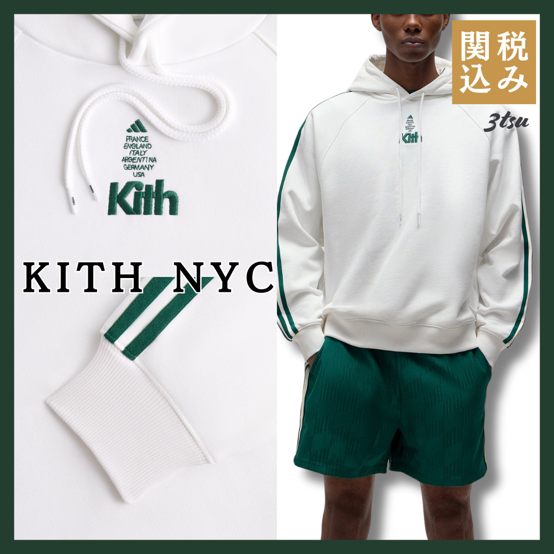 KITH★for adidas フットボールパーカー ホワイト 長袖 メンズ