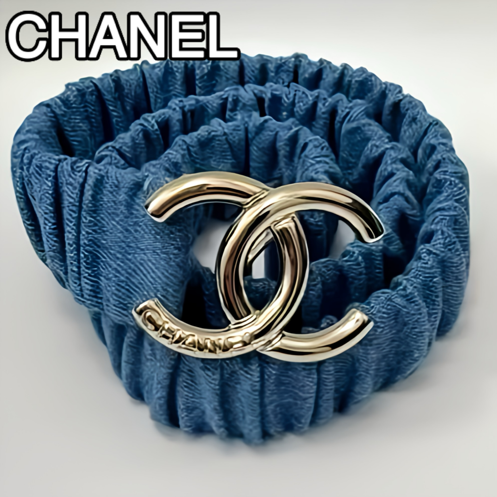 【25P/デニム素材がおしゃれ☆】CHANEL ベルト CCロゴ