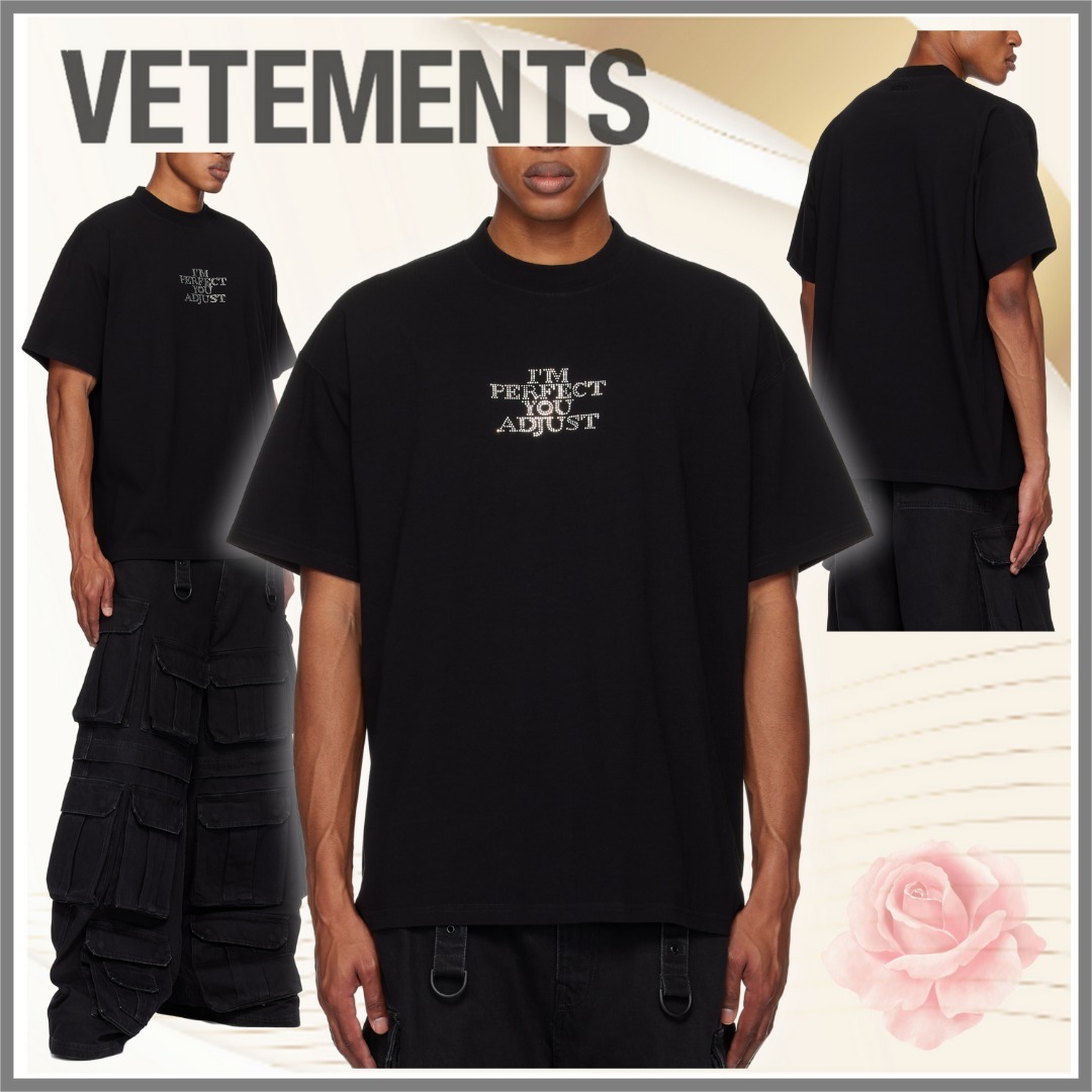 【VETEMENTS】ブラックI'm Perfect You AdjustレギュラーTシャツ