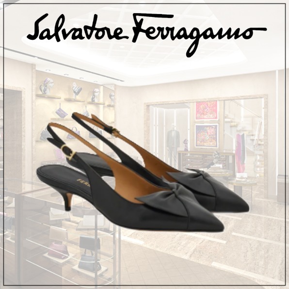 [Salvatore Ferragamo]弓付きスリングバック