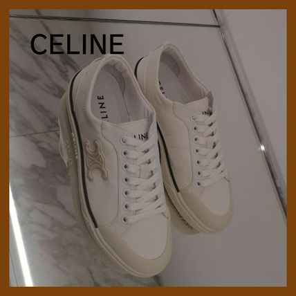 CELINE セリーヌ トリオンフ スニーカー キャンバス オフ白 人気 CELINE Triomphe(セリーヌ トリオンフ) スニーカー(レディース