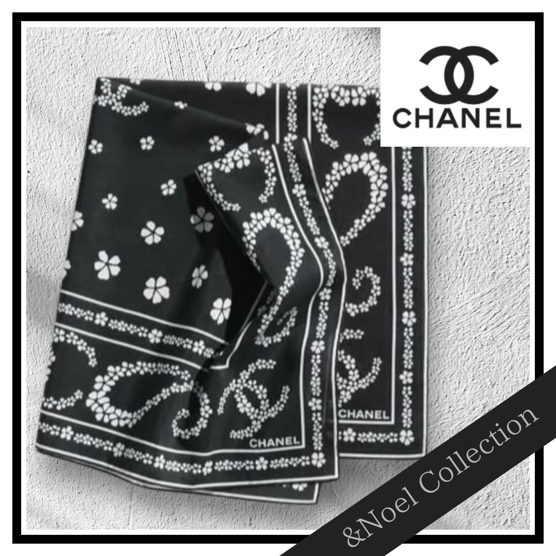 【ココビーチ♢１枚あると便利】CHANEL*スカーフ バンダナ