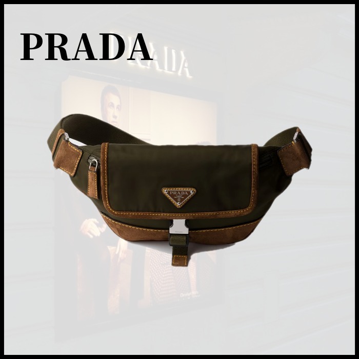 ■PRADA プラダ Re-Nylon スエード ベルトバッグ