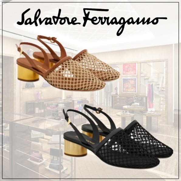 [Salvatore Ferragamo]メッシュスリングバック