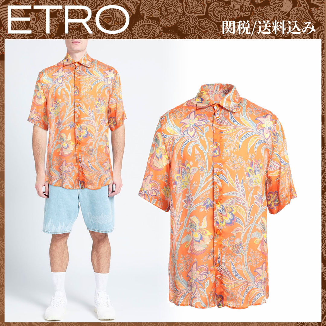 関税送料込★ETRO(エトロ)★柄シャツ ペイズリー シルクシャツ