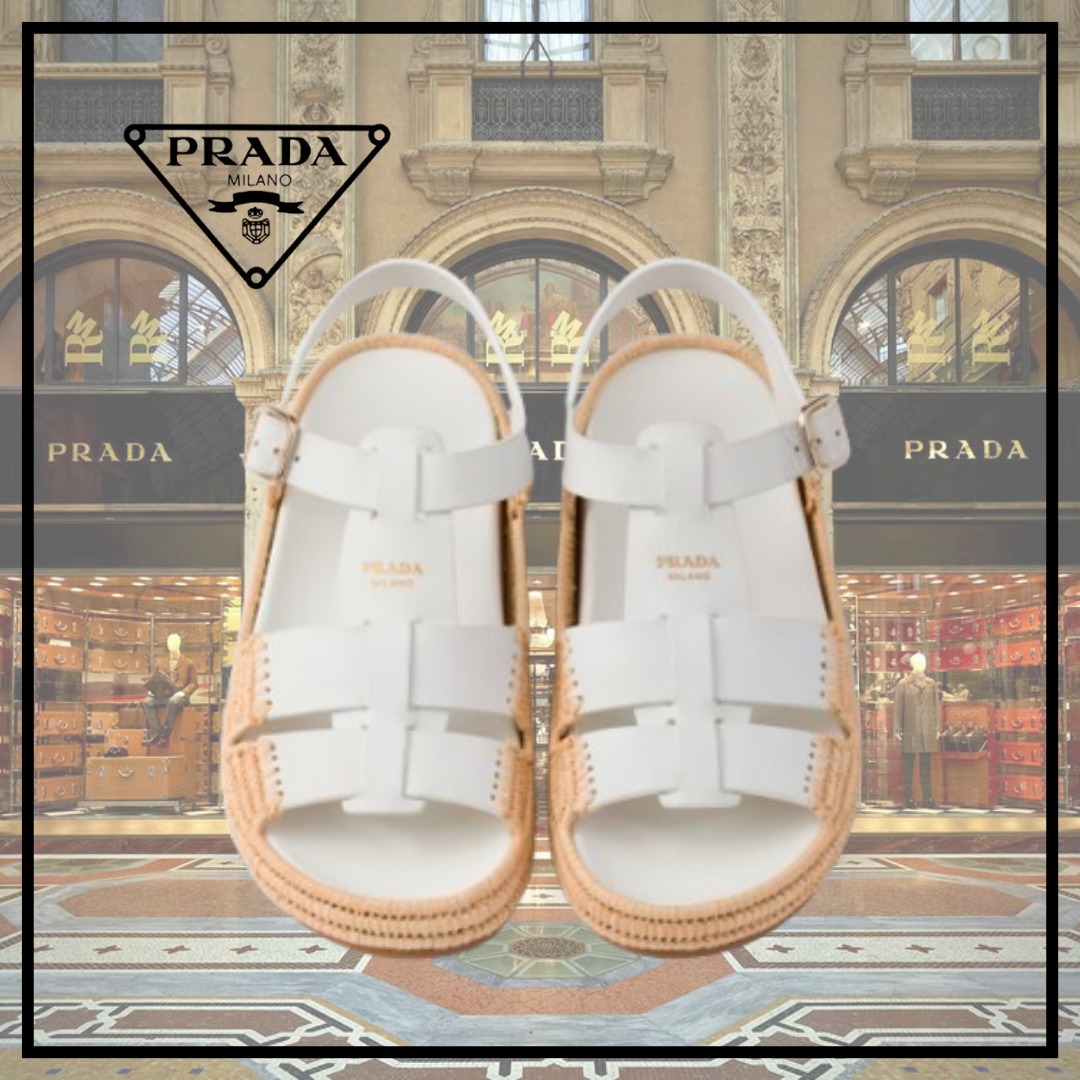 【PRADA】レザー サンダル★ホワイト★1X870N_248_F0009_F_010