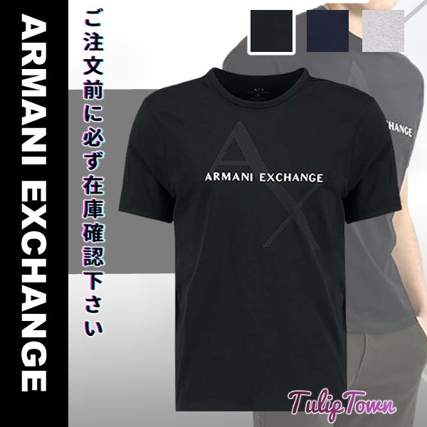 【AX Armani Exchange】メンズ クルーネック ロゴ Tシャツ