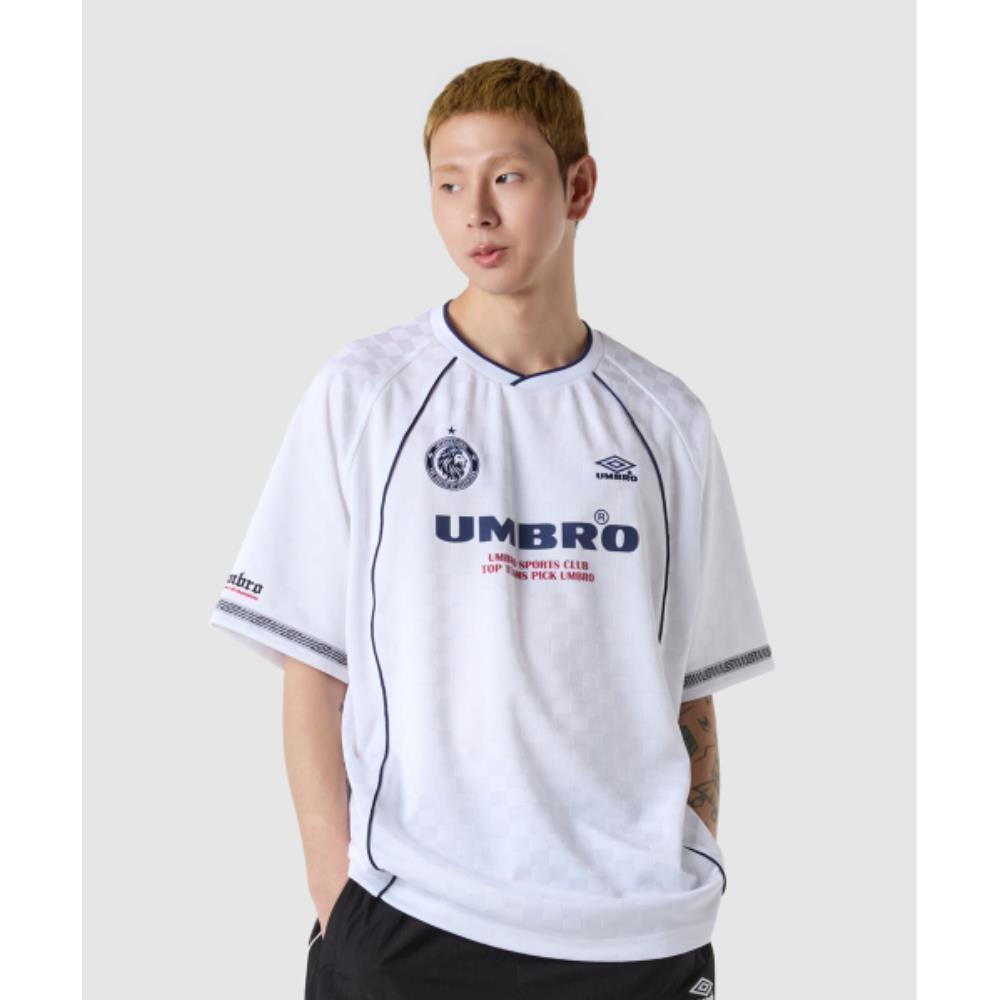 Tシャツ・カットソー UMBRO BLOKE OG Stripe Jacquard Round Short Sleeve Jersey Whi