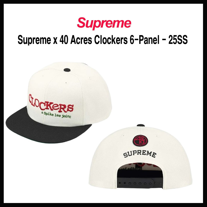 【SUPREME X 40 ACRES】CLOCKERS 6-PANEL WHITE - 25SS