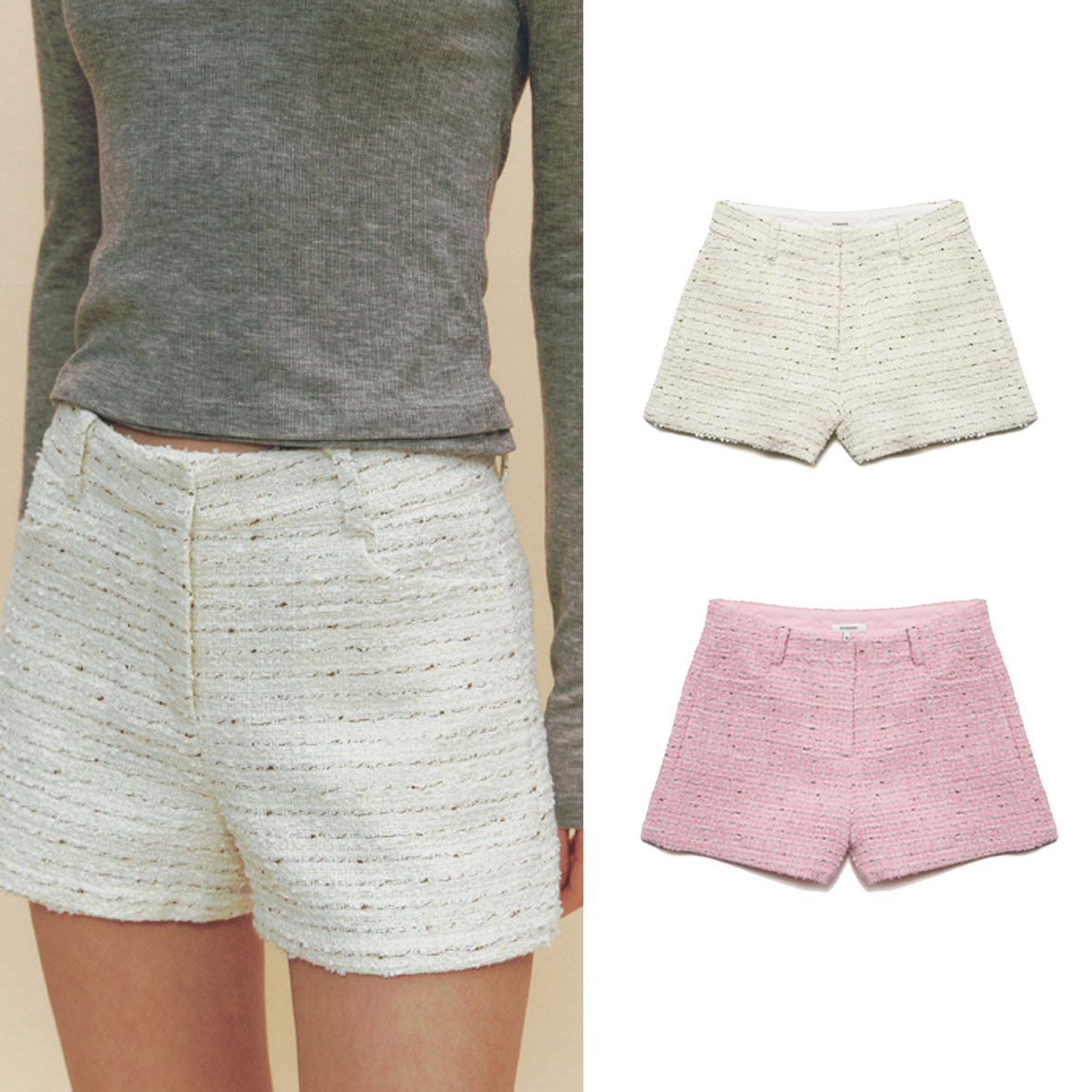 ショートパンツ NOIRNINE Tweed Shorts 5BMR0016