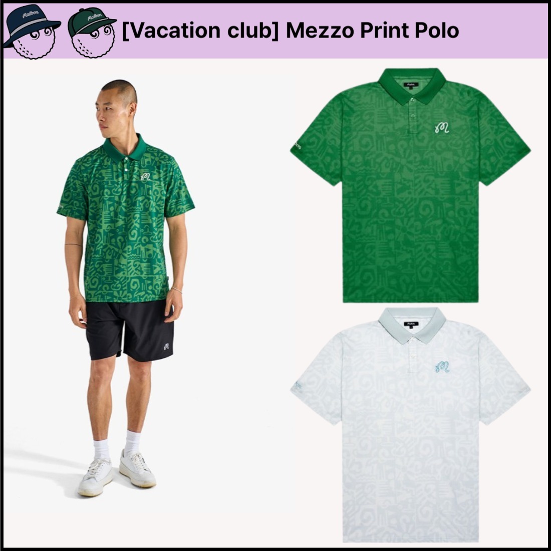 Malbon■(M)[Vacation club] Mezzo Print Polo■送料込