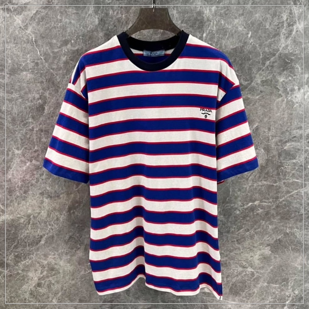 【OCEANS掲載】PRADA◆コットン クルーネック Tシャツ 半袖 ロゴ